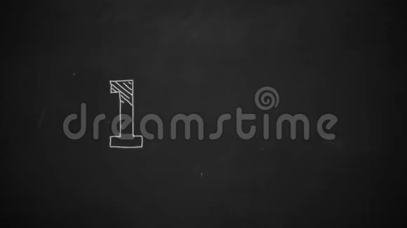 黑板上用白色粉笔绘制10的符号视频的预览图