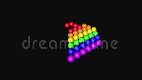 彩虹彩色球圈移动三维渲染视频的预览图