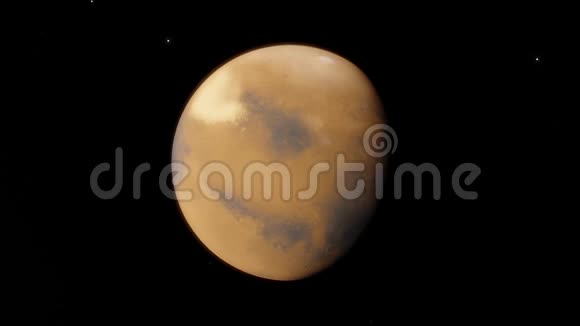 火星在太空中旋转动画在4k视频的预览图