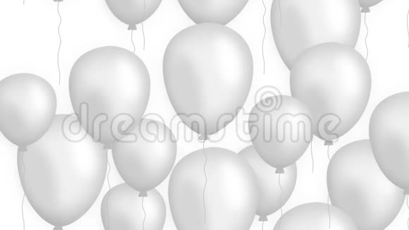 白色背景上的上升气球循环视频的预览图
