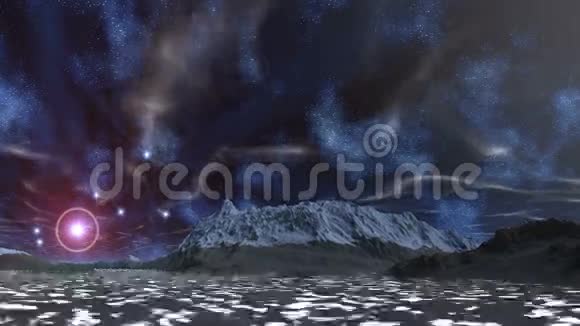 光环星云和云层中的恒星视频的预览图