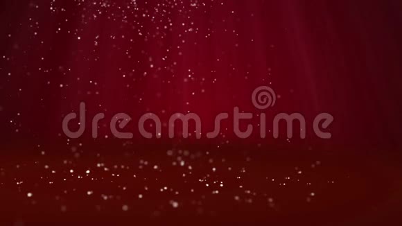 红色圣诞树从发光发亮的粒子在左边广角拍摄圣诞节或新年冬季主题视频的预览图