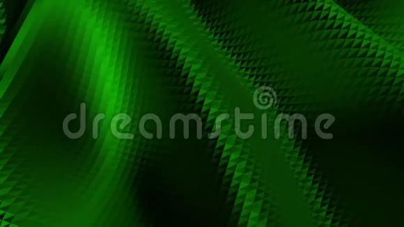 深绿色金属低聚波动表面作为未来主义的网络空间深绿色多边形几何振动视频的预览图