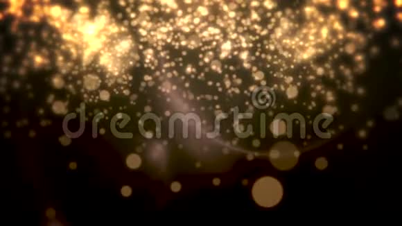 抽象黄色的bokeh和颗粒掉落新年快乐圣诞快乐背景闪亮视频的预览图