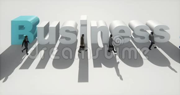 站在3D商务标志前面的4K商人视频的预览图