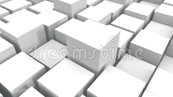 抽象3D白色立方体动画背景视频的预览图