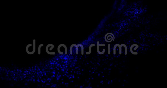 在黑色背景上跳舞的紫色粒子4k渲染循环视频动画视频的预览图
