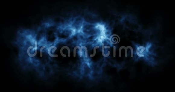 抽象形式蓝烟云波黑底效应视频的预览图
