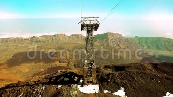 乘索道从Teide火山下山视频的预览图