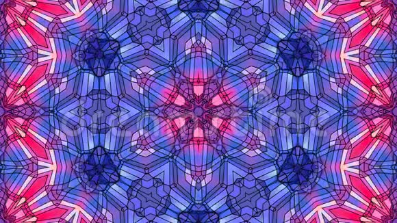红色PUPL低聚几何背景作为移动彩色玻璃或复杂机构在4k循环三维动画视频的预览图