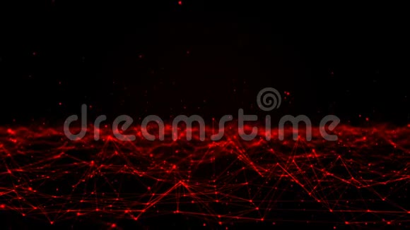 循环未来主义技术分子抽象派红色背景视频的预览图