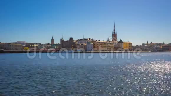 斯德哥尔摩市瑞典天际线视频延时4k视频的预览图
