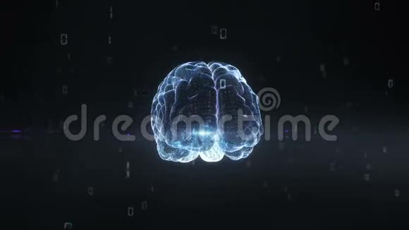 旋转数字脑形人工智能视频的预览图