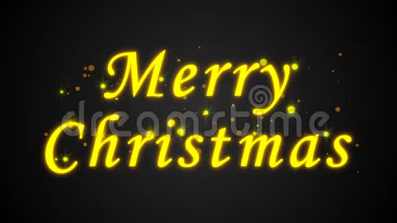 圣诞快乐明亮的文字和降雪3D渲染背景为节日设计电脑制作视频的预览图
