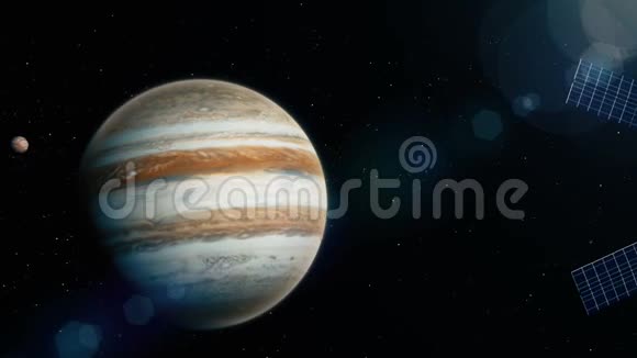 低木星轨道上美丽的现实卫星视频的预览图