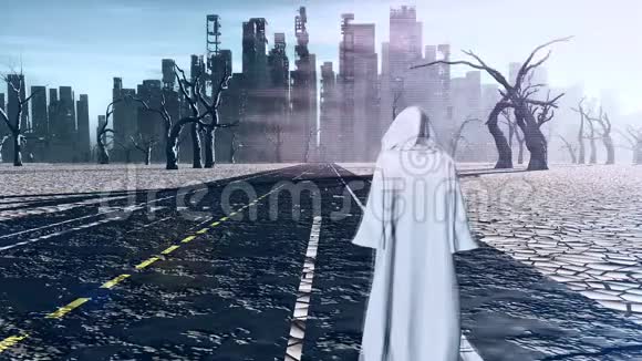在被摧毁的城市前旅行视频的预览图