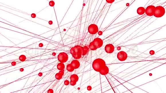 抽象红色挥动三维网格或网格的脉动几何物体用作抽象的计算机环境红色几何图形视频的预览图
