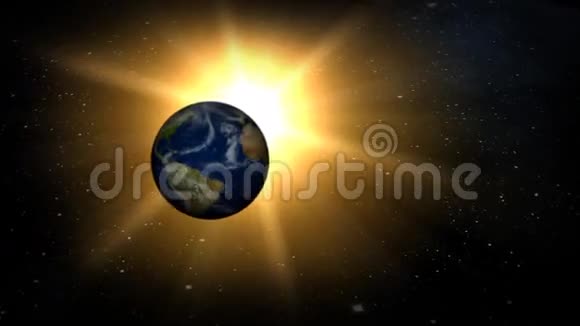 地球和太阳在三维飞行视频的预览图