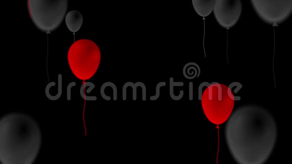红黑气球抽象视频动画视频的预览图