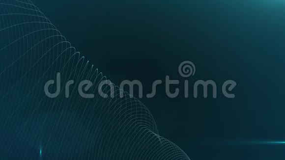 抽象未来主义数字蓝色运动背景波浪形动画表面环数字等空间概念视频的预览图