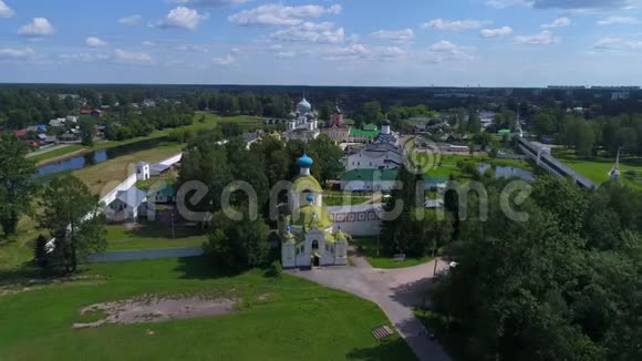 蒂克文设想修道院空中景观俄罗斯列宁格勒地区视频的预览图