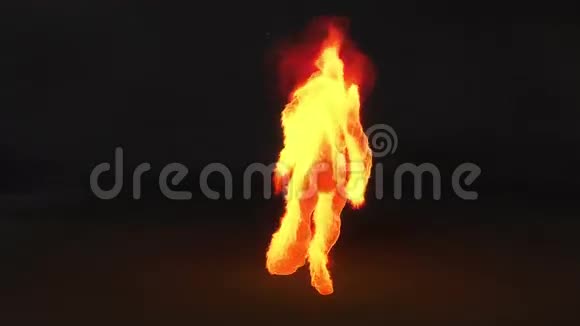 一个燃烧的人跳舞的动画视频的预览图