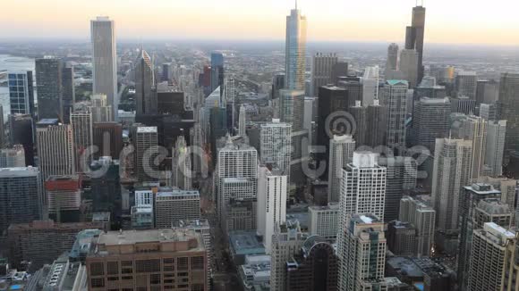 芝加哥天际线4K超高清空中时光视频的预览图