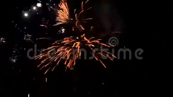 夜空背景下的烟花新年声音视频的预览图
