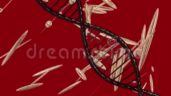 具有优雅背景的旋转DNA螺旋视频的预览图