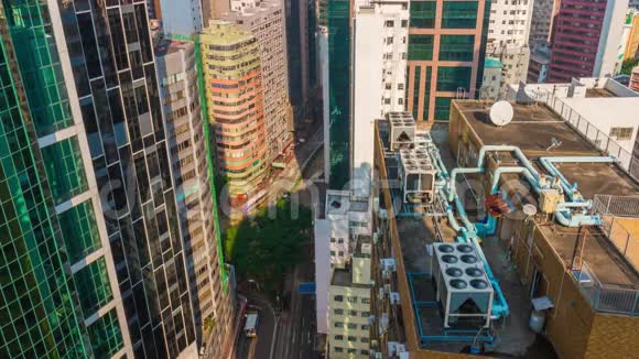 香港街头夏日天台全景4k时光流逝视频的预览图