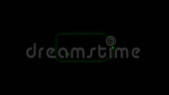 全绿电池2d动画霓虹灯图标视频的预览图