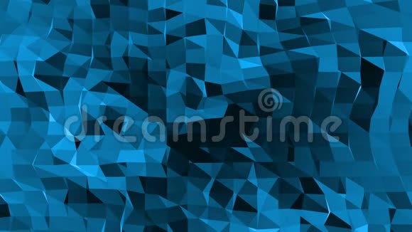 蓝色低聚振动表面为细背景蓝色多边形几何振动环境或脉动视频的预览图