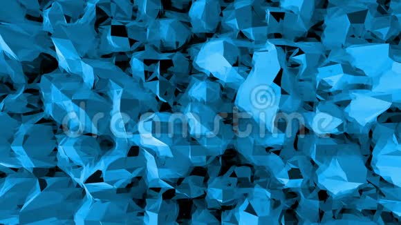 蓝色低聚振动表面作为壮丽的背景蓝色多边形几何振动环境或脉动视频的预览图