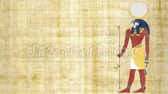 埃及月亮之神孔苏在一张纸莎的背景视频的预览图