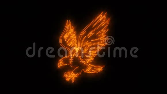 橙色燃烧鹰动画标志循环图形元素视频的预览图