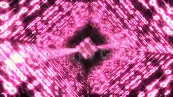 二进制代码走廊循环动画粉红色视频的预览图