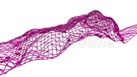 抽象简单的紫罗兰挥舞三维网格或网格作为游戏背景紫罗兰几何振动环境或脉动数学视频的预览图