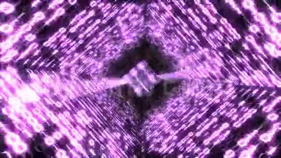 二进制代码走廊循环动画霓虹灯视频的预览图