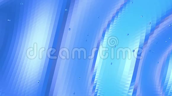 蓝色低聚塑料表面作为超现实景观蓝色多边形几何塑料环境或脉动背景视频的预览图