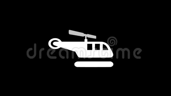 直升机图标标志最佳三维插图最佳动画视频的预览图