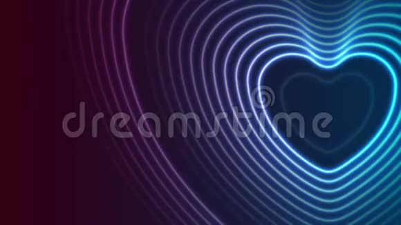 霓虹灯激光心形视频动画视频的预览图
