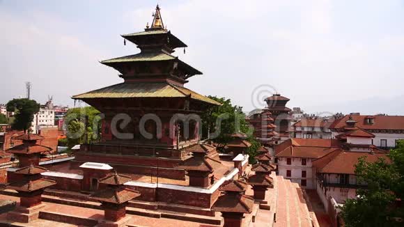 加德满都城市景观杜巴尔广场尼泊尔视频的预览图
