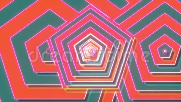 计算机生成的网络现代背景五颜六色的图案3D绘制抽象几何形状视频的预览图