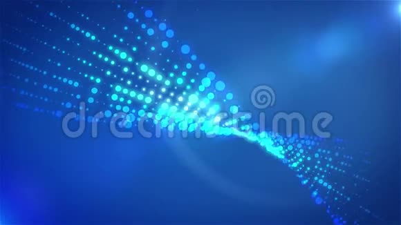 蓝色波浪颗粒运动图形背景视频的预览图