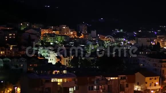 夜布德瓦黑山新市镇从最高的角度视频的预览图