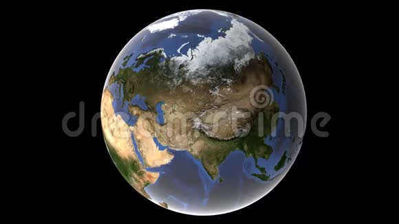 相机骑在克里米亚半岛上的地球地球三维渲染这幅图像的元素是由美国宇航局提供的视频的预览图