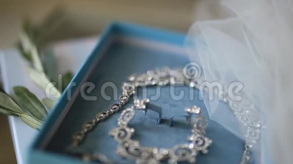 新娘珠宝耳环项链戒指手表视频的预览图