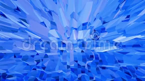 蓝色低聚摇摆表面作为豪华环境蓝色多边形的几何摇摆环境或脉动视频的预览图