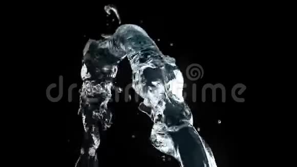 美丽的水流在缓慢的运动中特写三维动画全高清视频的预览图