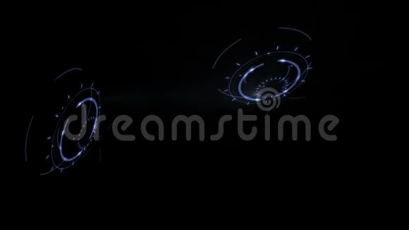 配对舒雷什基飞行与天赋光效果黑暗的背景科幻奇幻未来派视频的预览图